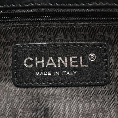 マトラッセ ココマーク ロゴエンボス ショルダーバッグ エイジドカーフスキン ブラック シルバー金具 シャネル バッグ CHANEL