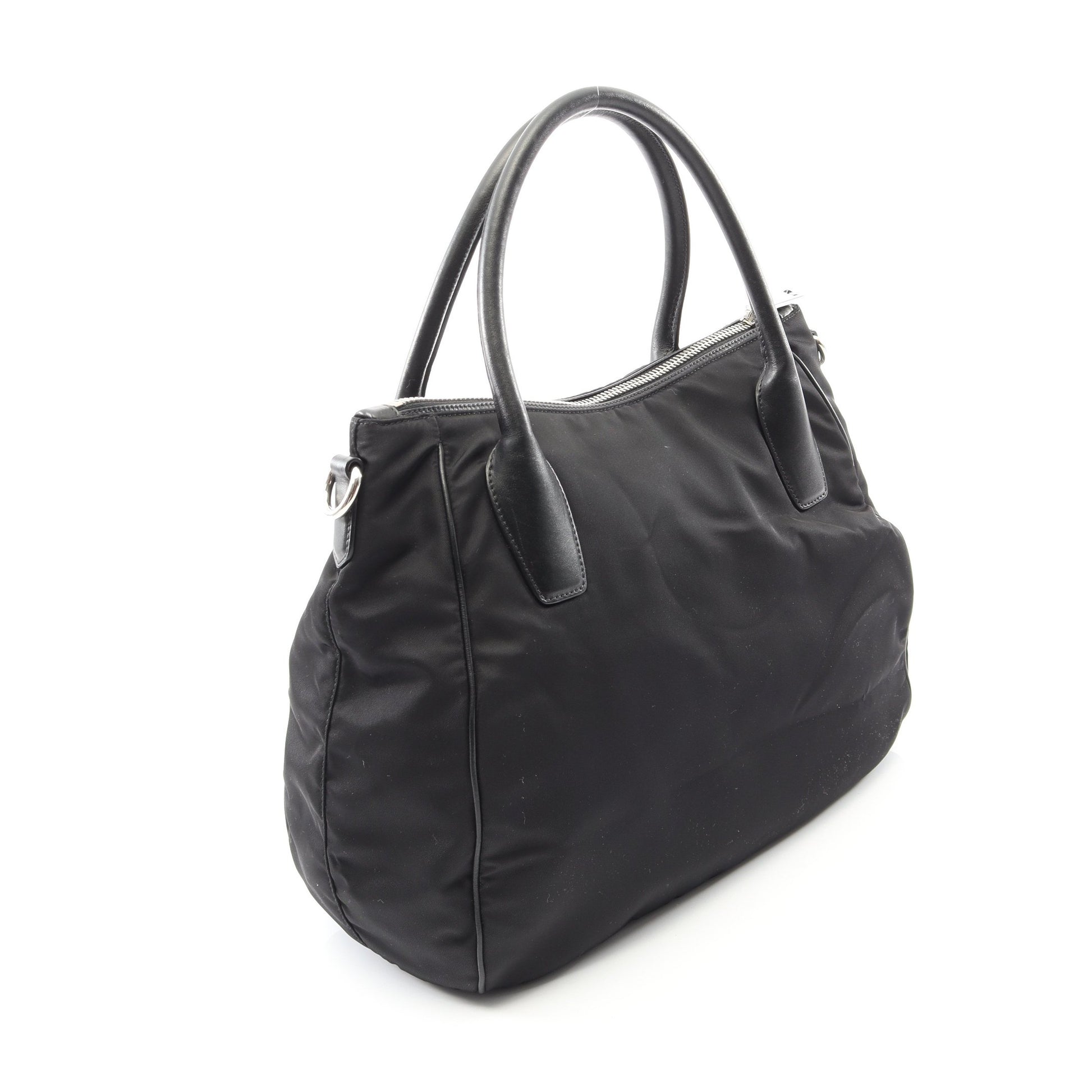 2WAY ハンドバッグ トートバッグ ナイロン レザー ブラック プラダ バッグ PRADA