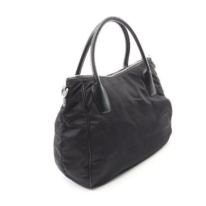 2WAY ハンドバッグ トートバッグ ナイロン レザー ブラック プラダ バッグ PRADA