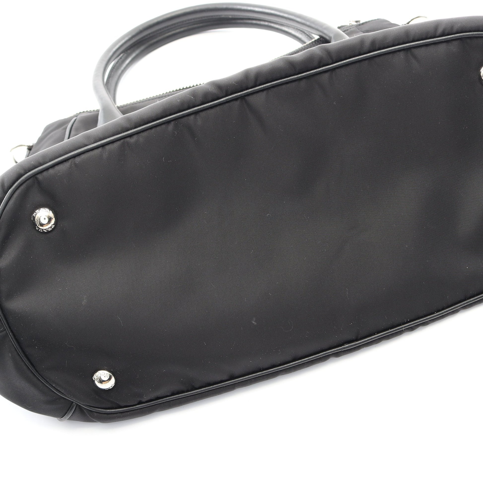 2WAY ハンドバッグ トートバッグ ナイロン レザー ブラック プラダ バッグ PRADA