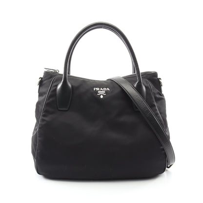 2WAY ハンドバッグ トートバッグ ナイロン レザー ブラック プラダ バッグ PRADA