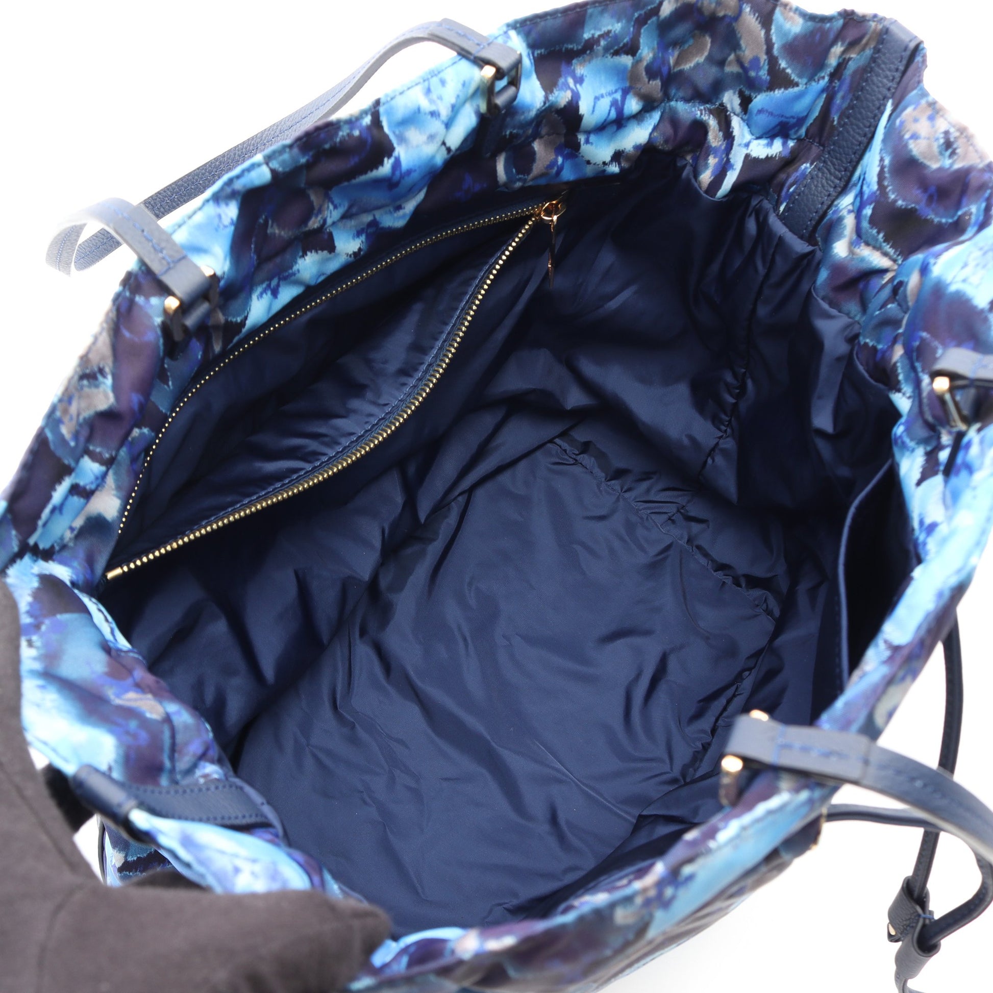 ノエフルMM カットフラワー グランブルー 2WAY ハンドバッグ トートバッグ ナイロン レザー ブルー マルチカラー ルイヴィトン バッグ LOUIS VUITTON