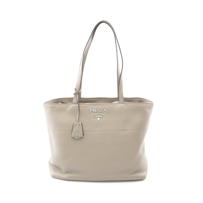 VITELLO PHENIX ショルダーバッグ トートバッグ レザー グレーベージュ プラダ バッグ PRADA