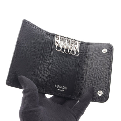 UZO TESSUTO 6連 キーケース ナイロン サフィアーノレザー ブラック プラダ 財布・小物 PRADA