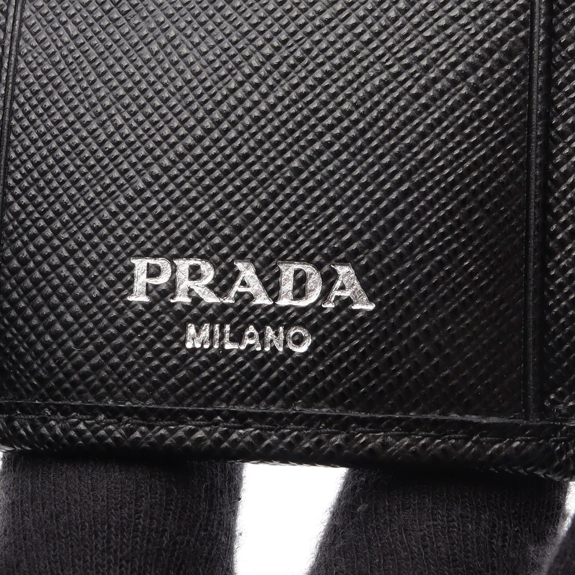 UZO TESSUTO 6連 キーケース ナイロン サフィアーノレザー ブラック プラダ 財布・小物 PRADA