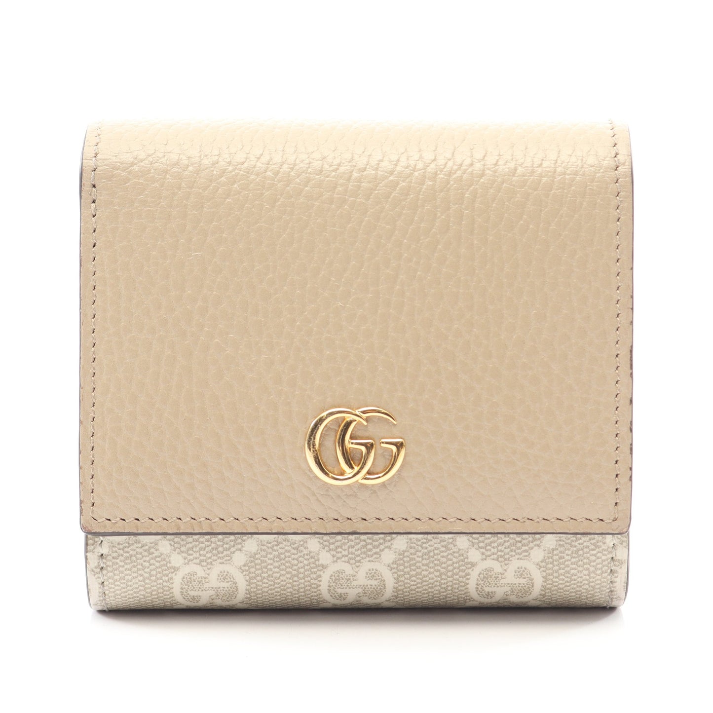 GGマーモント 二つ折り財布 モヘヤ レザー ベージュ グッチ 財布・小物 GUCCI