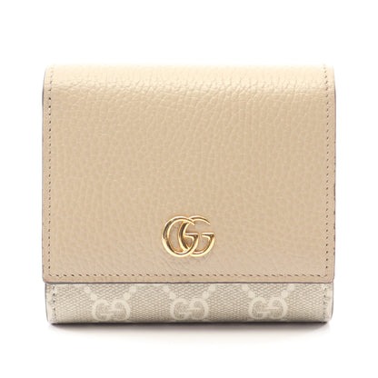 GGマーモント 二つ折り財布 モヘヤ レザー ベージュ グッチ 財布・小物 GUCCI
