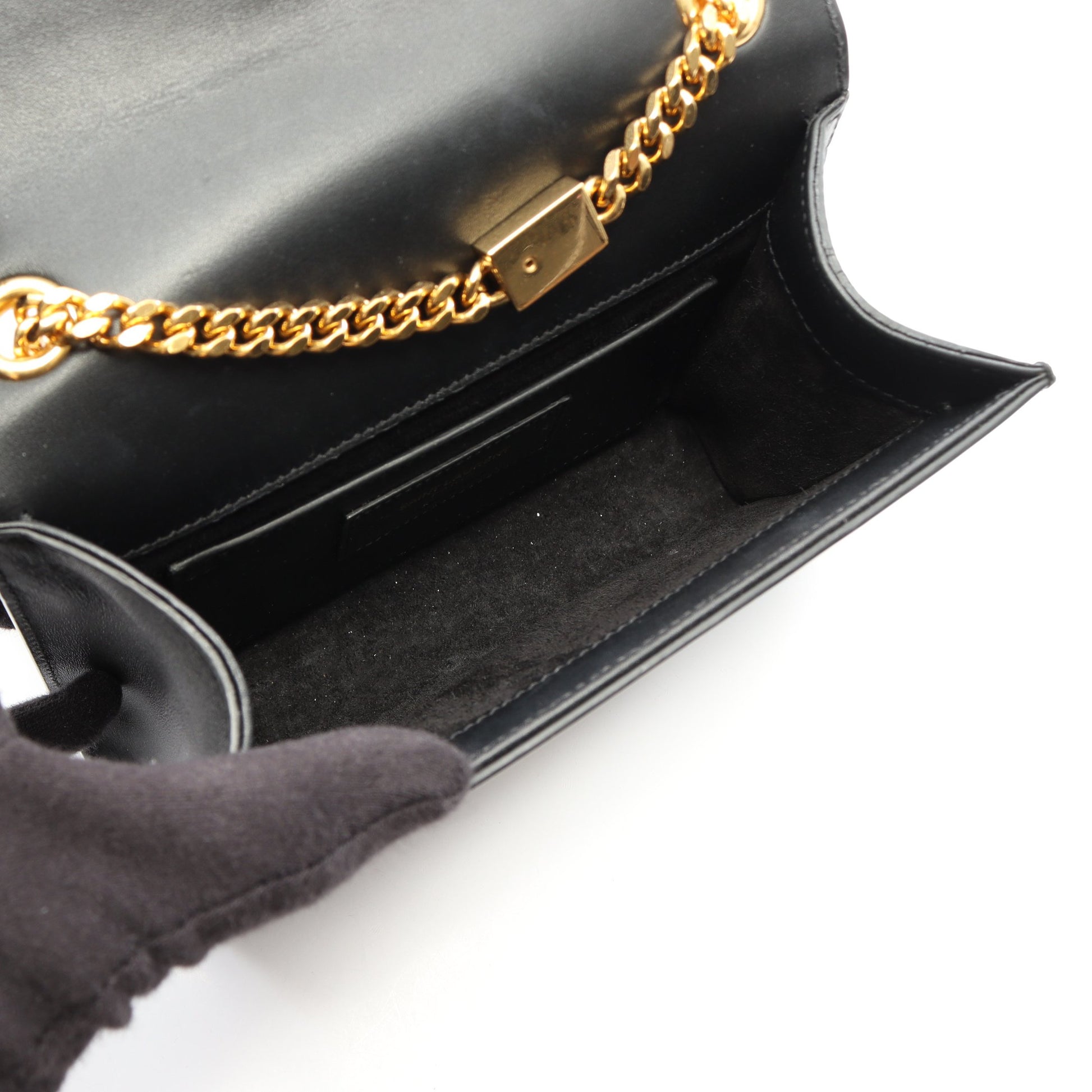 ケイト モノグラム チェーンショルダーバッグ レザー ブラック サンローランパリ バッグ SAINT LAURENT PARIS