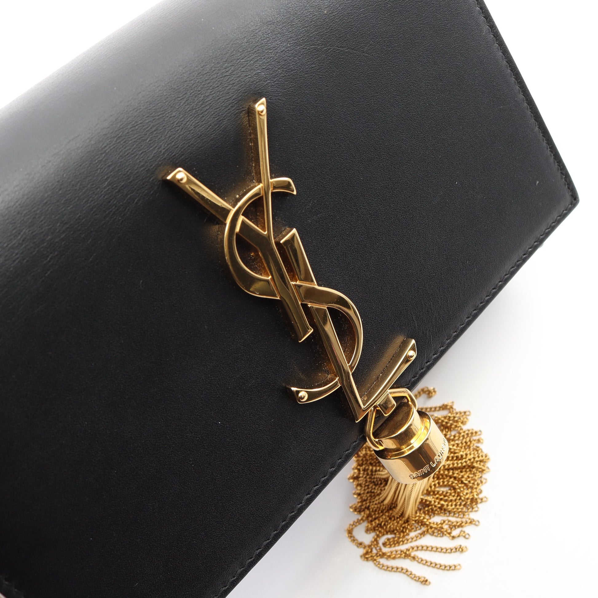 ケイト モノグラム チェーンショルダーバッグ レザー ブラック サンローランパリ バッグ SAINT LAURENT PARIS
