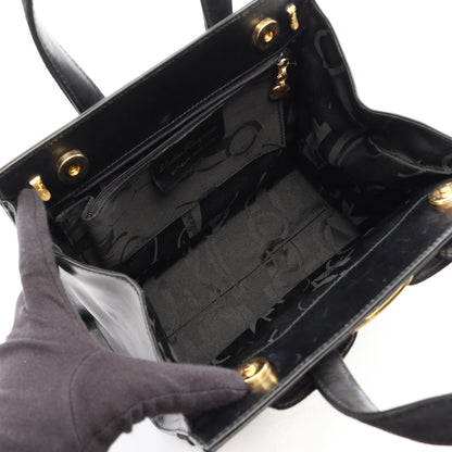ヴァラリボン 2WAY ハンドバッグ レザー ブラック サルヴァトーレフェラガモ バッグ Salvatore Ferragamo