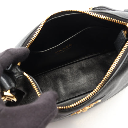 ヴィッテロダイノ ソフト ショルダーバッグ レザー ブラック プラダ バッグ PRADA