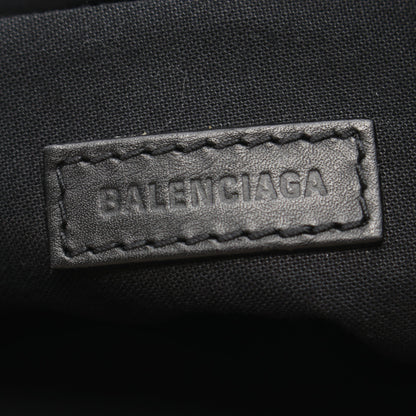 ネイビークリップ M クラッチバッグ キャンバス レザー アイボリー ブラック バレンシアガ バッグ BALENCIAGA