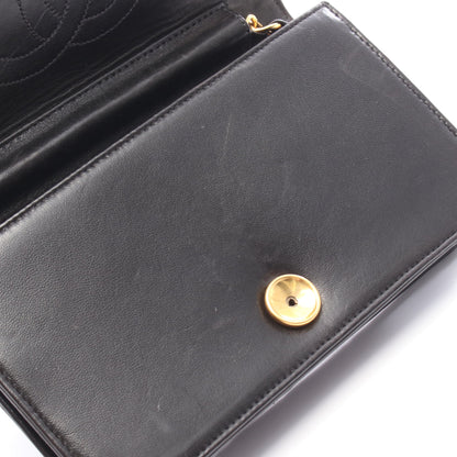 ミニマトラッセ フルフラップ チェーンショルダーバッグ ラムスキン ブラック ゴールド金具 シャネル バッグ CHANEL