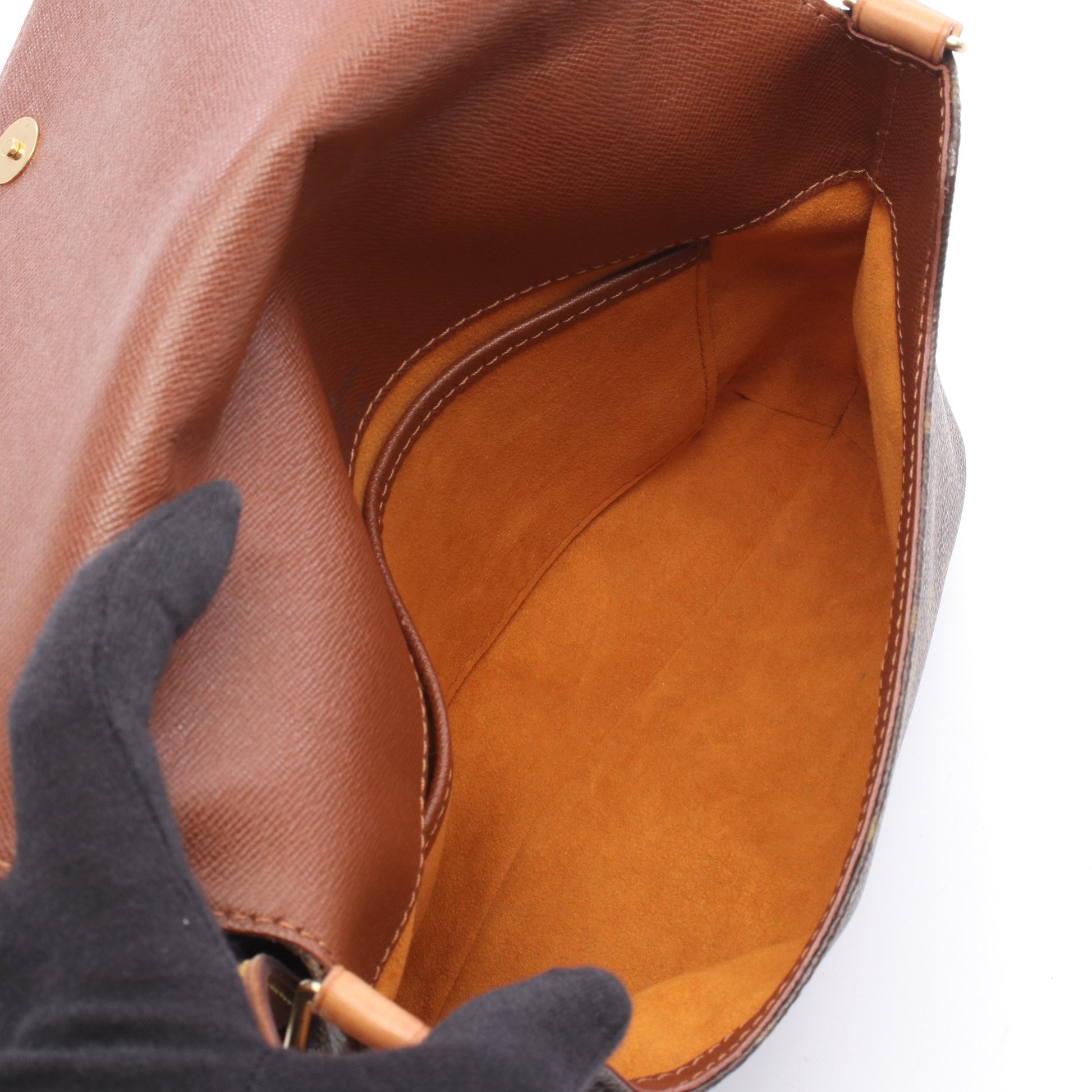 ミュゼットタンゴ ショートストラップ モノグラム ショルダーバッグ PVC レザー ブラウン ルイヴィトン バッグ LOUIS VUITTON