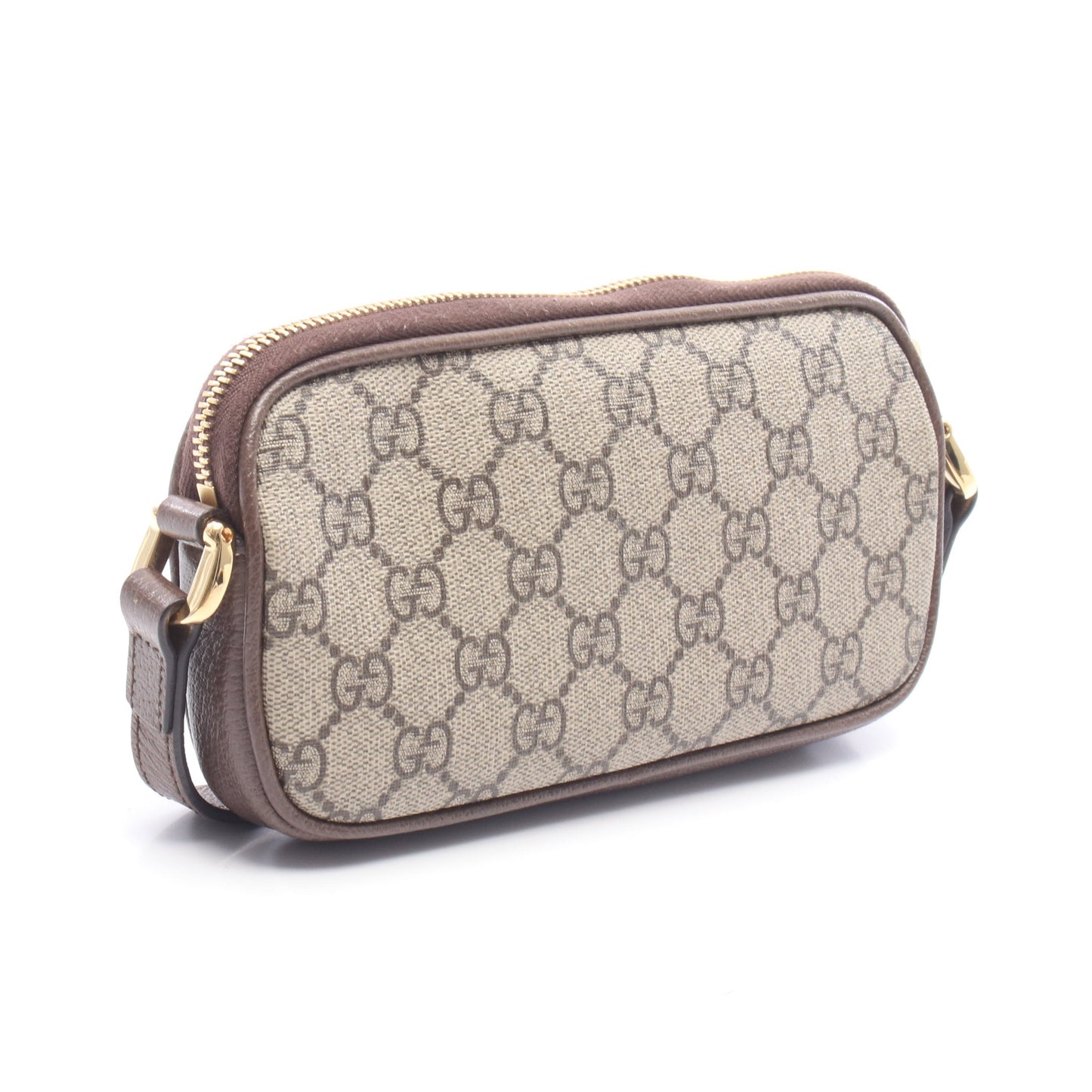 オフィディア GGスプリーム シェリーライン ショルダーバッグ PVC レザー ベージュ ダークブラウン グッチ バッグ GUCCI