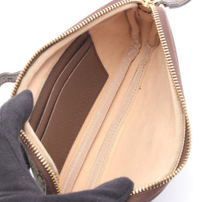 オフィディア GGスプリーム シェリーライン ショルダーバッグ PVC レザー ベージュ ダークブラウン グッチ バッグ GUCCI