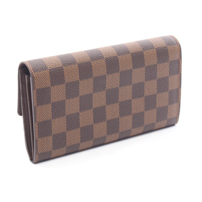 ポルトフォイユ サラ ダミエエベヌ 二つ折り長財布 PVC レザー ブラウン ルイヴィトン 財布・小物 LOUIS VUITTON