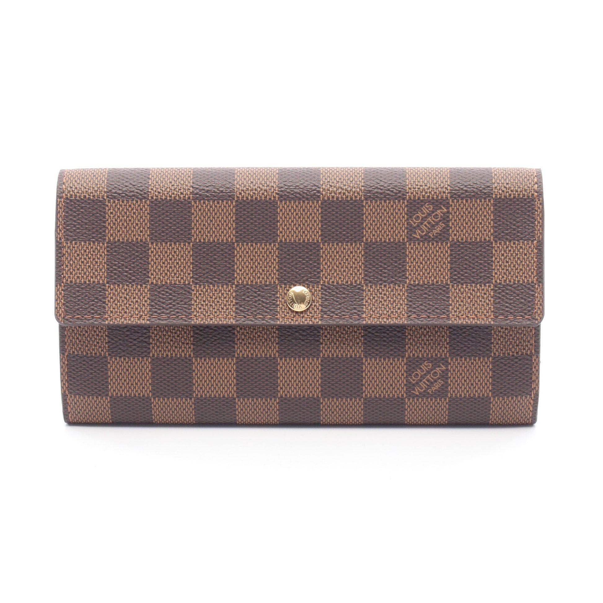 ポルトフォイユ サラ ダミエエベヌ 二つ折り長財布 PVC レザー ブラウン ルイヴィトン 財布・小物 LOUIS VUITTON