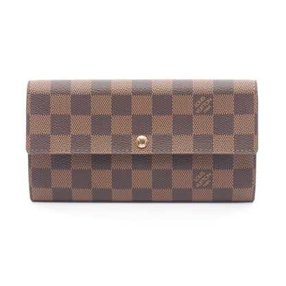 ポルトフォイユ サラ ダミエエベヌ 二つ折り長財布 PVC レザー ブラウン ルイヴィトン 財布・小物 LOUIS VUITTON
