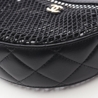 ココマーク ポーチ付き 2WAY ハンドバッグ メッシュ ラムスキン ブラック ゴールド金具 シャネル バッグ CHANEL