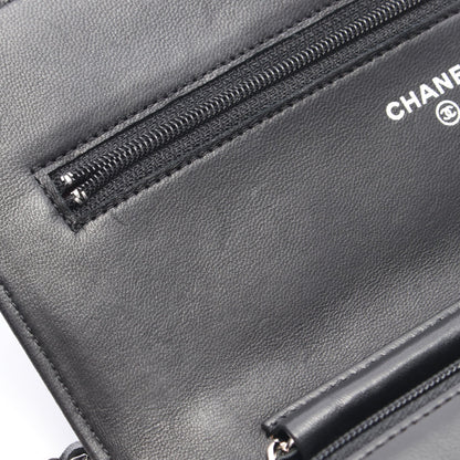 マトラッセ チェーンウォレット ラムスキン ブラック シルバー金具 シャネル バッグ CHANEL