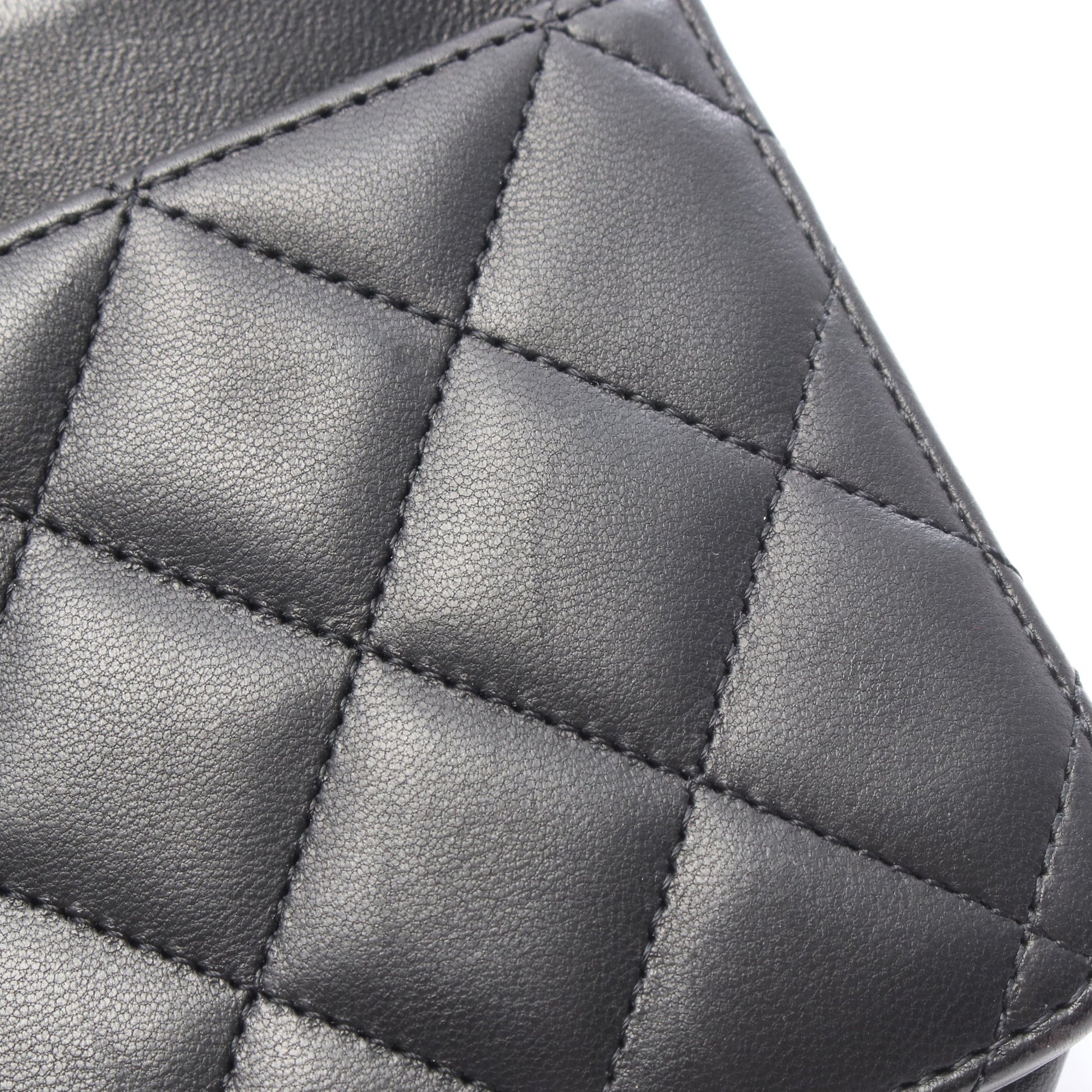 マトラッセ チェーンウォレット ラムスキン ブラック シルバー金具 シャネル バッグ CHANEL