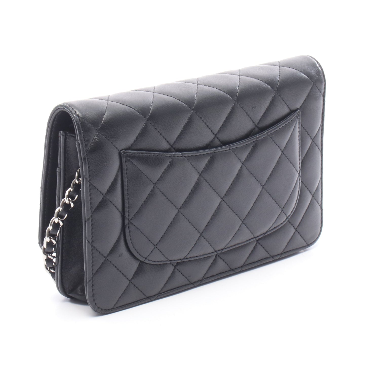 マトラッセ チェーンウォレット ラムスキン ブラック シルバー金具 シャネル バッグ CHANEL