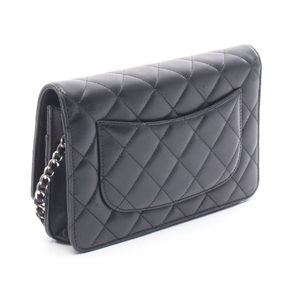 マトラッセ チェーンウォレット ラムスキン ブラック シルバー金具 シャネル バッグ CHANEL