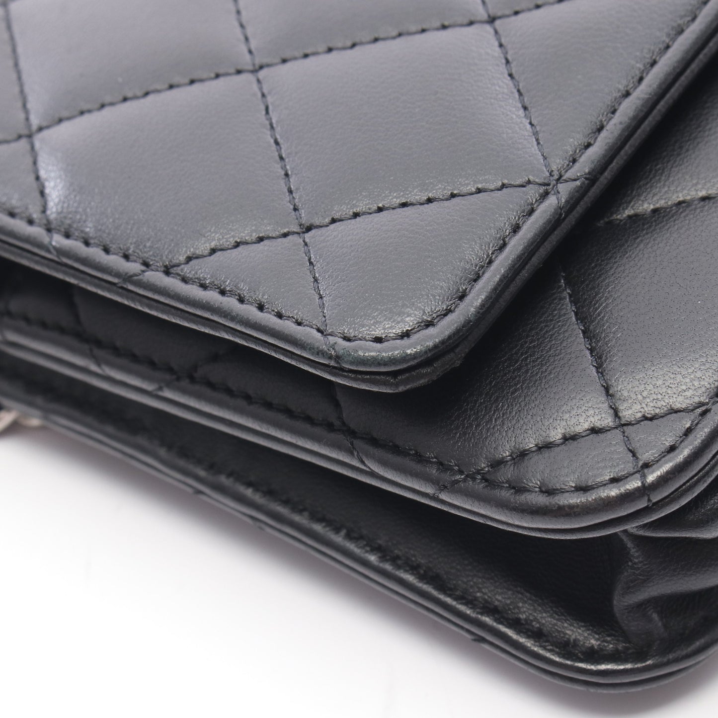 マトラッセ チェーンウォレット ラムスキン ブラック シルバー金具 シャネル バッグ CHANEL