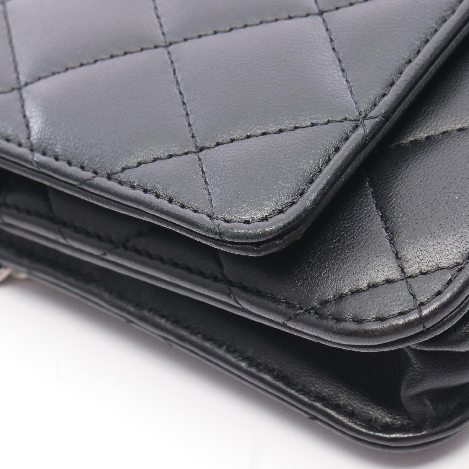 マトラッセ チェーンウォレット ラムスキン ブラック シルバー金具 シャネル バッグ CHANEL