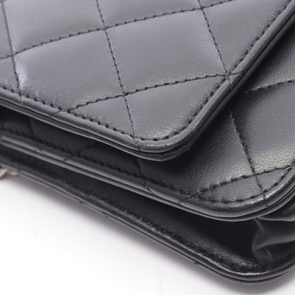 マトラッセ チェーンウォレット ラムスキン ブラック シルバー金具 シャネル バッグ CHANEL