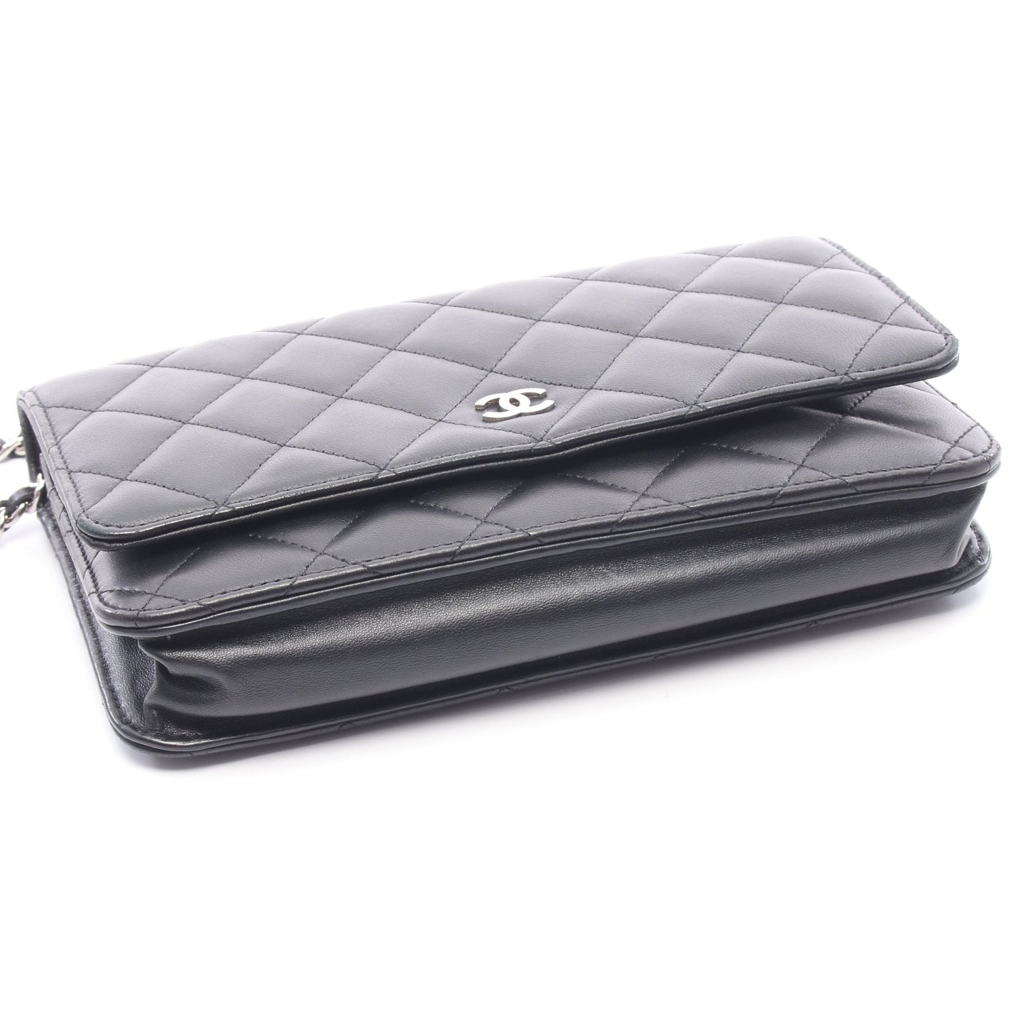 マトラッセ チェーンウォレット ラムスキン ブラック シルバー金具 シャネル バッグ CHANEL