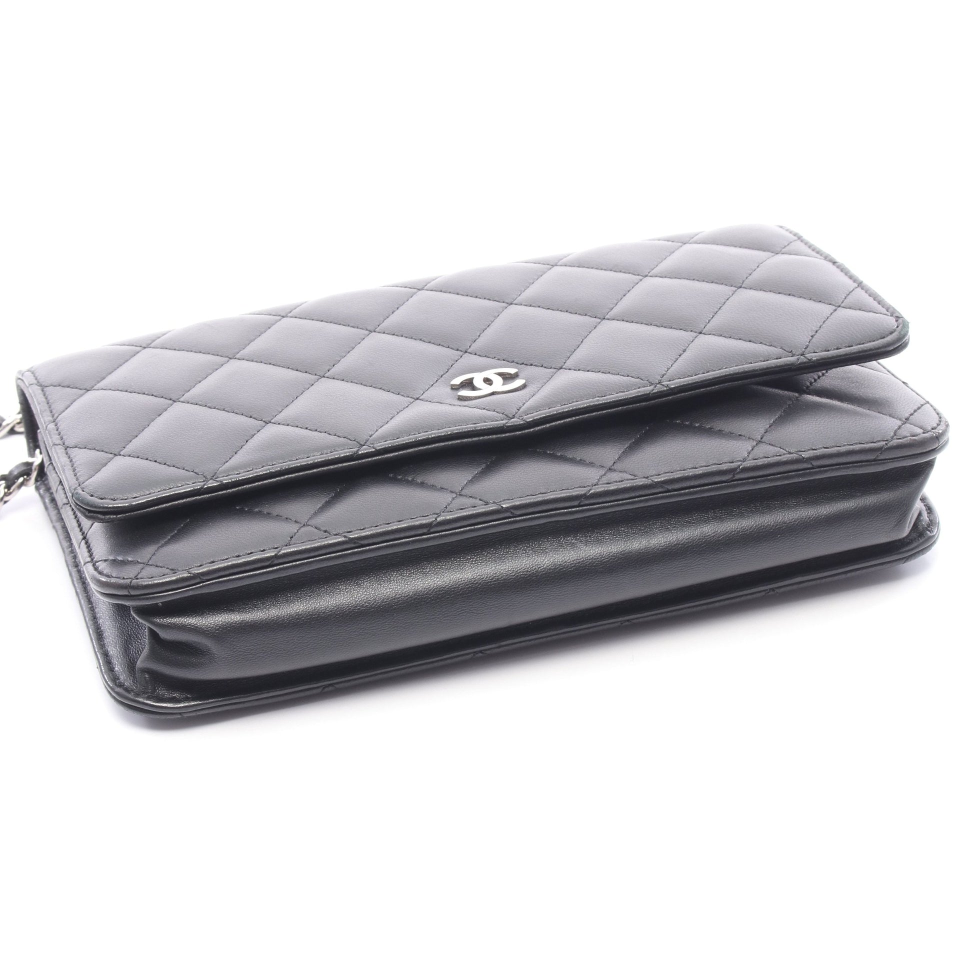 マトラッセ チェーンウォレット ラムスキン ブラック シルバー金具 シャネル バッグ CHANEL