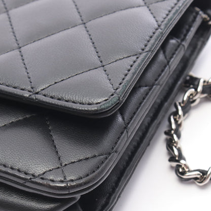 マトラッセ チェーンウォレット ラムスキン ブラック シルバー金具 シャネル バッグ CHANEL