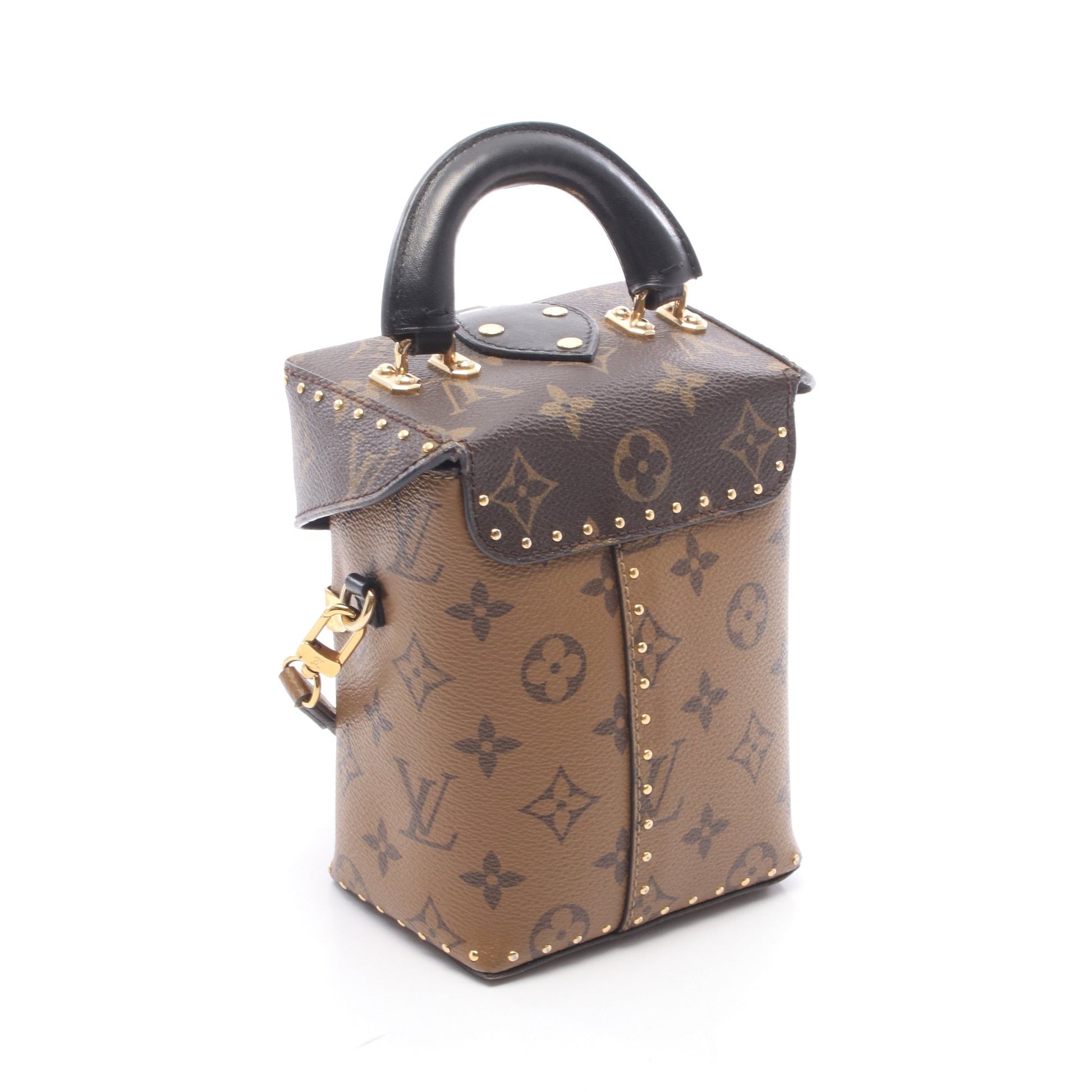 カメラボックス モノグラムリバース 2WAY ハンドバッグ PVC レザー ブラウン ダークブラウン ブラック ルイヴィトン バッグ LOUIS VUITTON