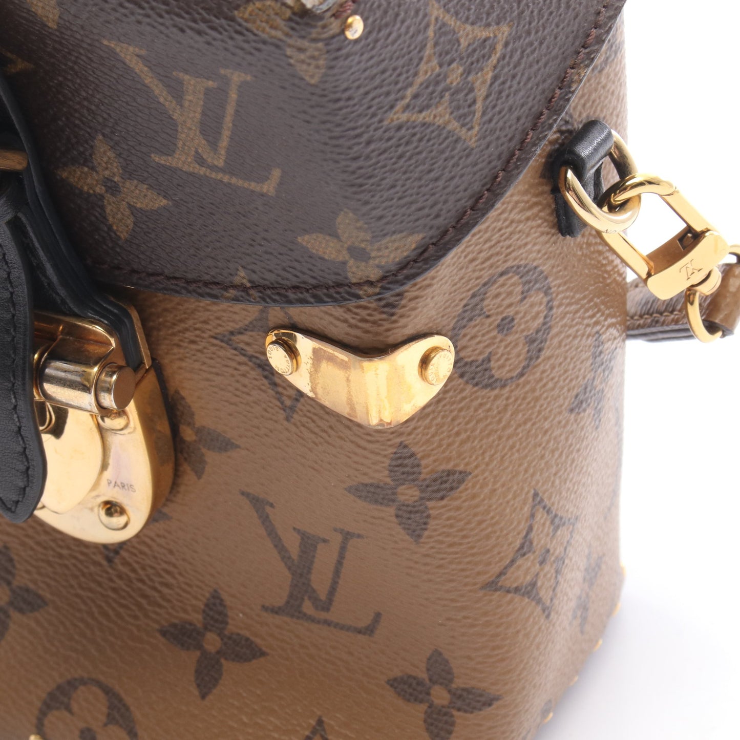 カメラボックス モノグラムリバース 2WAY ハンドバッグ PVC レザー ブラウン ダークブラウン ブラック ルイヴィトン バッグ LOUIS VUITTON