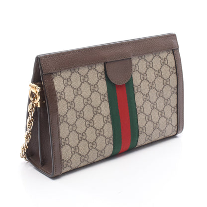 オフィディア スモール GGスプリーム チェーンショルダーバッグ PVC レザー ベージュ ダークブラウン マルチカラー グッチ バッグ GUCCI