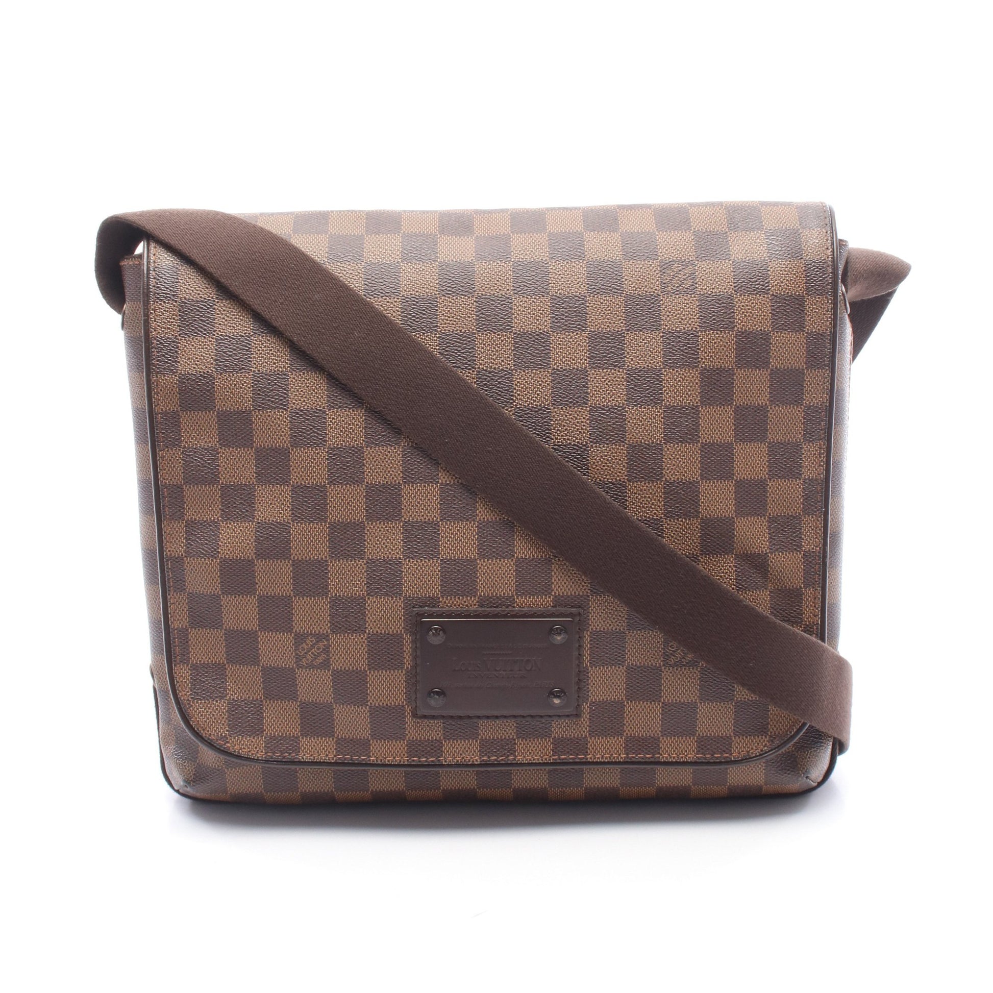 ブルックリンMM ダミエエベヌ ショルダーバッグ PVC レザー ブラウン ルイヴィトン バッグ LOUIS VUITTON