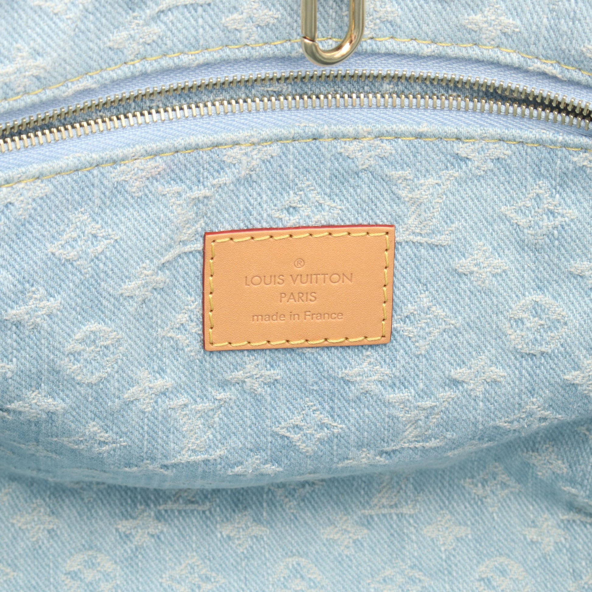 レットゴー モノグラムデニム 2WAY ハンドバッグ デニム レザー ライトブルー ルイヴィトン バッグ LOUIS VUITTON