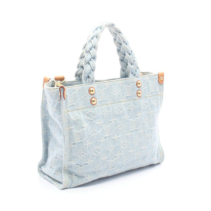 レットゴー モノグラムデニム 2WAY ハンドバッグ デニム レザー ライトブルー ルイヴィトン バッグ LOUIS VUITTON