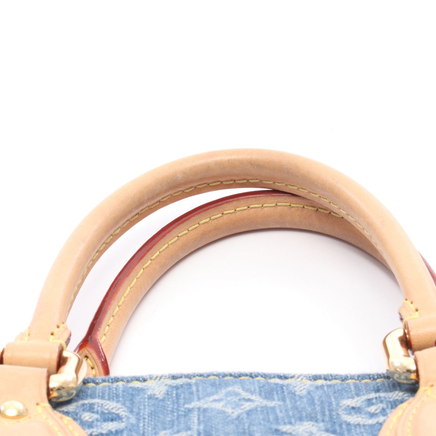 オンザゴーPM モノグラムデニム ハンドバッグ デニム レザー ブルー ルイヴィトン バッグ LOUIS VUITTON