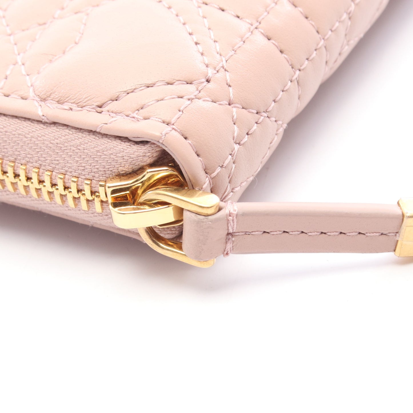 MISS CARO VOYAGEUR ハートカナージュ ラウンドファスナー長財布 ラムスキン ピンク クリスチャンディオール 財布・小物 Christian Dior