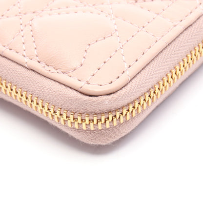 MISS CARO VOYAGEUR ハートカナージュ ラウンドファスナー長財布 ラムスキン ピンク クリスチャンディオール 財布・小物 Christian Dior