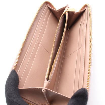 MISS CARO VOYAGEUR ハートカナージュ ラウンドファスナー長財布 ラムスキン ピンク クリスチャンディオール 財布・小物 Christian Dior