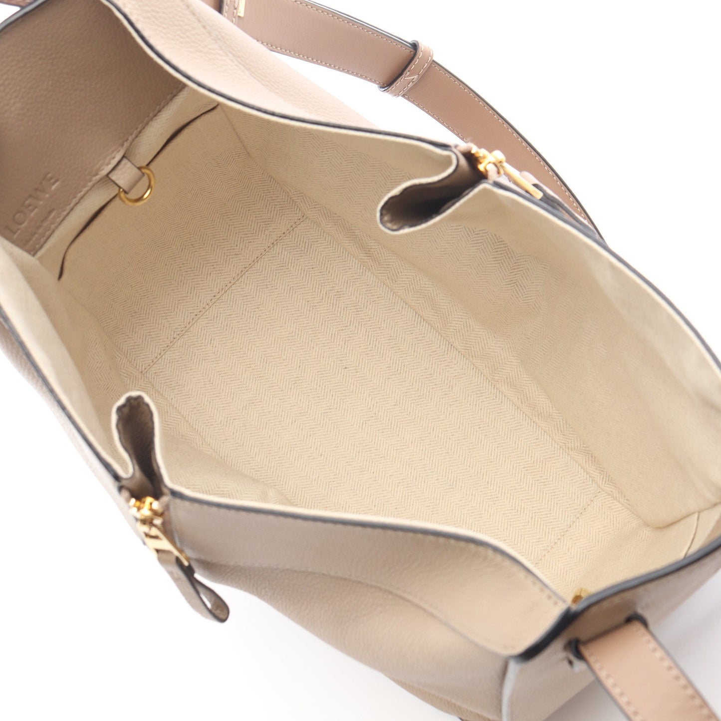 ハンモックバッグ スモール WAY ハンドバッグ レザー グレーベージュ ロエベ バッグ LOEWE