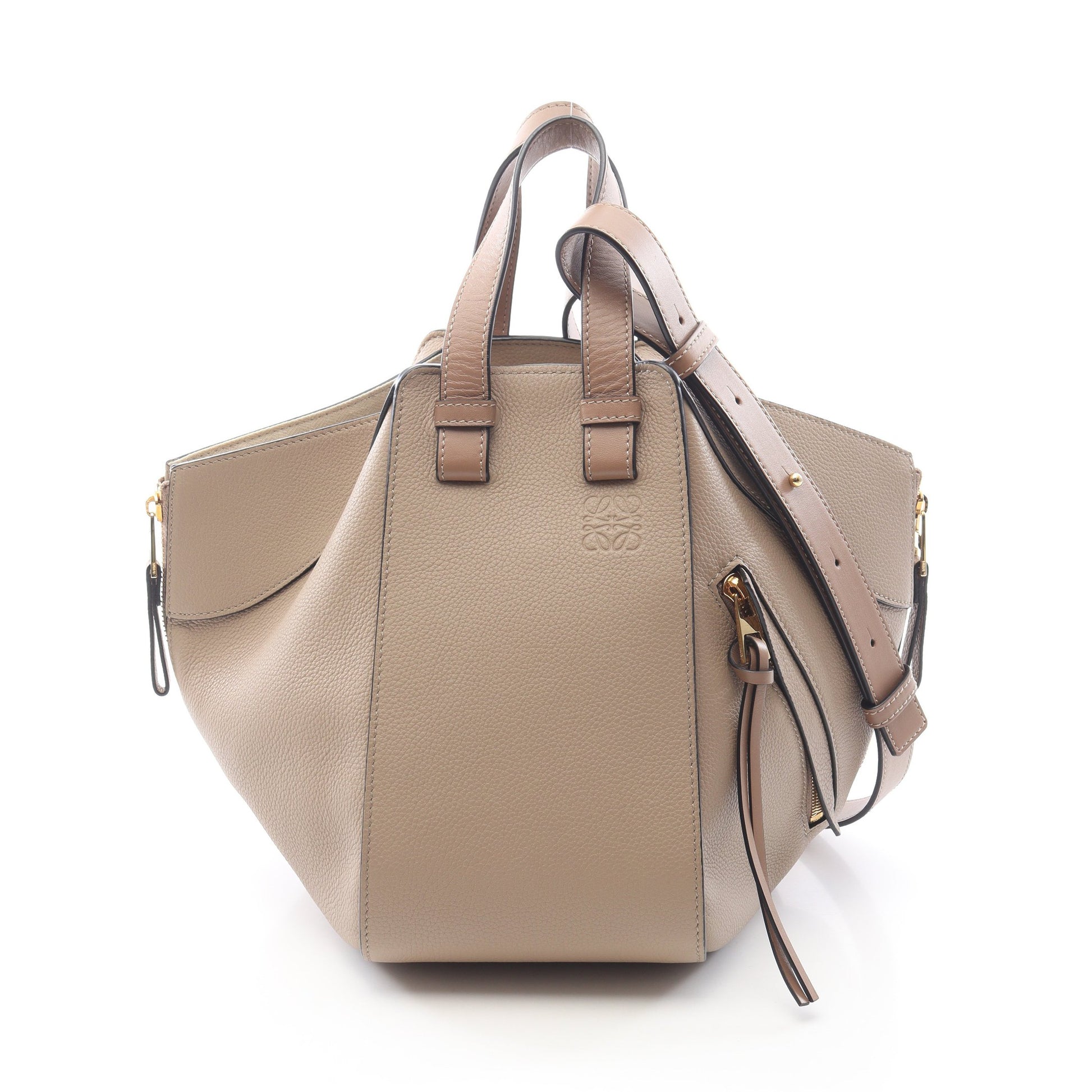 ハンモックバッグ スモール WAY ハンドバッグ レザー グレーベージュ ロエベ バッグ LOEWE