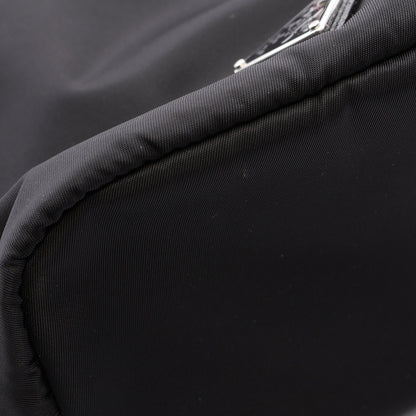 Re-Nylon ポーチ ナイロン サフィアーノレザー ブラック プラダ