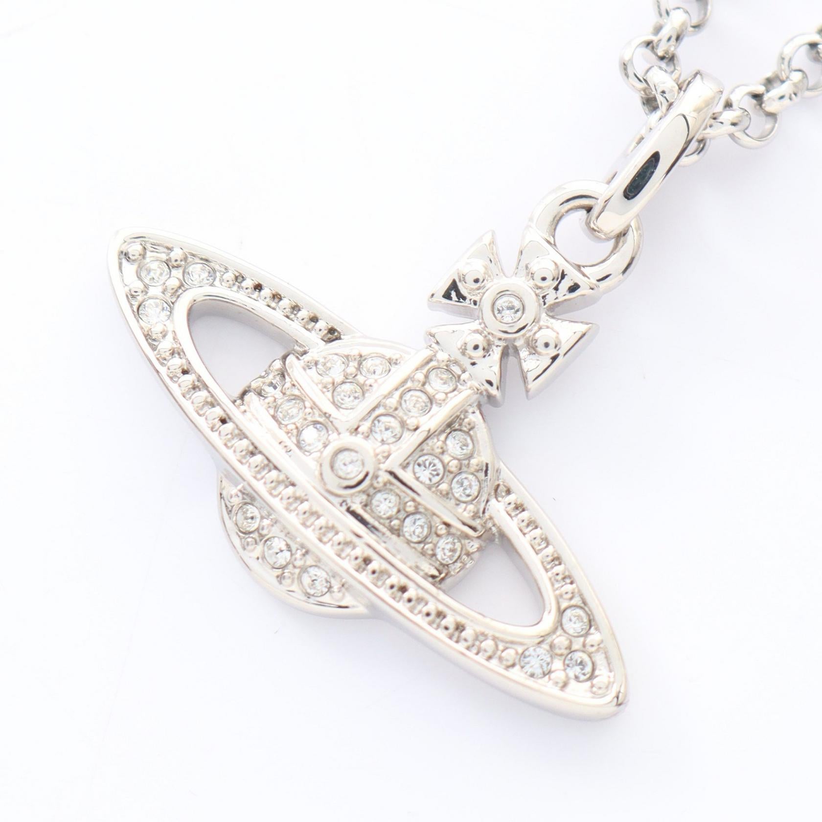 ミニ バス レリーフ ネックレス ステンレススチール ラインストーン シルバー クリア ヴィヴィアンウエストウッド アクセサリー Vivienne Westwood