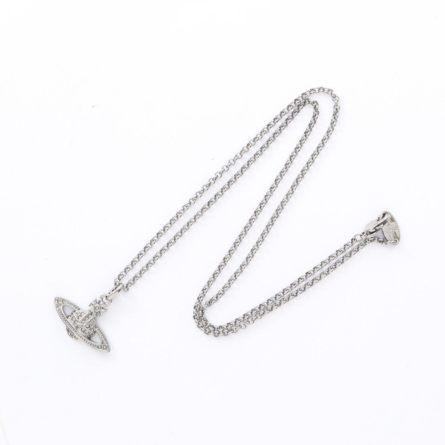 ミニ バス レリーフ オーブ ネックレス ステンレススチール ラインストーン シルバー クリア ヴィヴィアンウエストウッド アクセサリー Vivienne Westwood