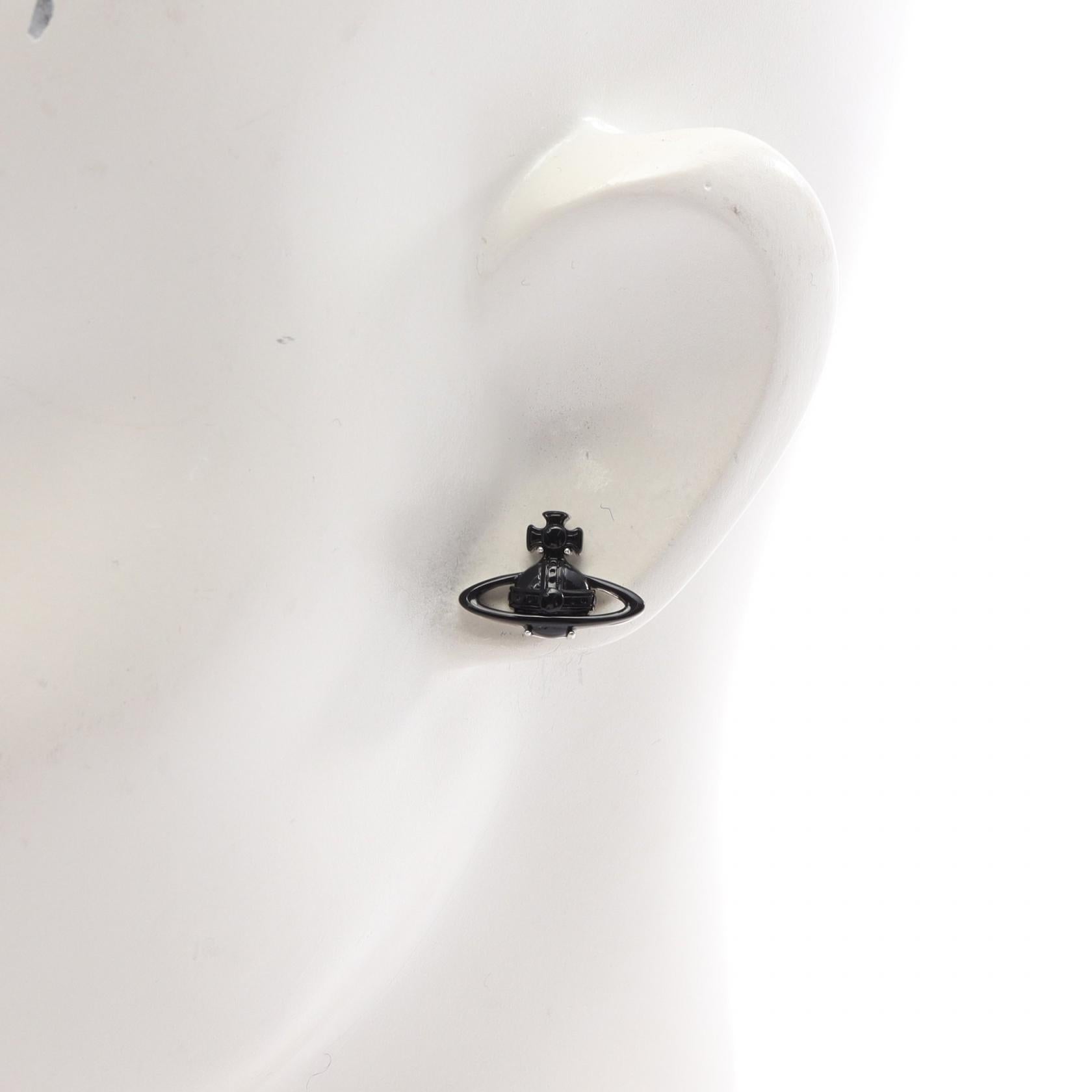 SUZON 片耳用 ピアス ステンレススチール ブラック シルバー ヴィヴィアンウエストウッド アクセサリー Vivienne Westwood